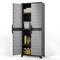 Plastic Storage Cabinet with Lock, Doors, and Adjustable Shelves